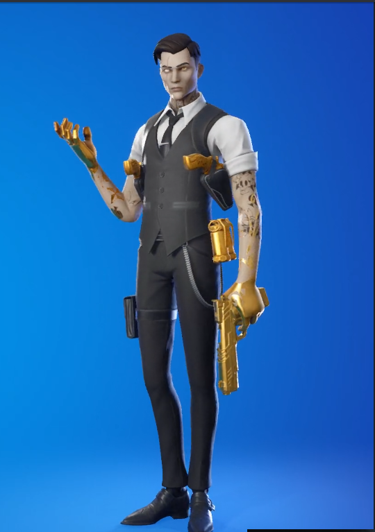 Most Wanted Skins in Fortnite—Even the Ugly Ones alt="Screenshot of Midas skin in Fortnite, glowing eyes and golden suit from Chapter 2 Season 2"