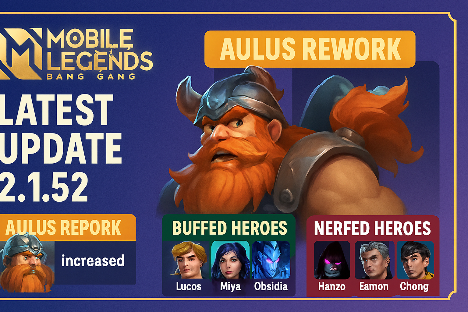 MLBB’s latest update 2.1.52 is out