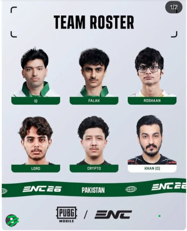 Pakistan PUBG Mobile Roster Announced for EWC Paris 2026 Pakistan PUBG Mobile 6‑member squad for EWC 2026: Falak Sher, IQ, Crypto, Roshaan, Lord, coached by Taimor Ali Khan.