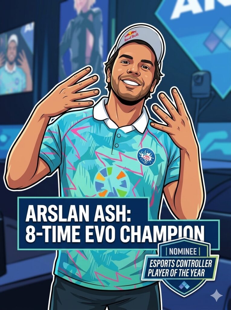 Pakistani Stars Nominated for the Prestigious Esports Awards 2026 arslan ash 8x evo champion nominated for esports awards 2026 Esports Controller Player of the year